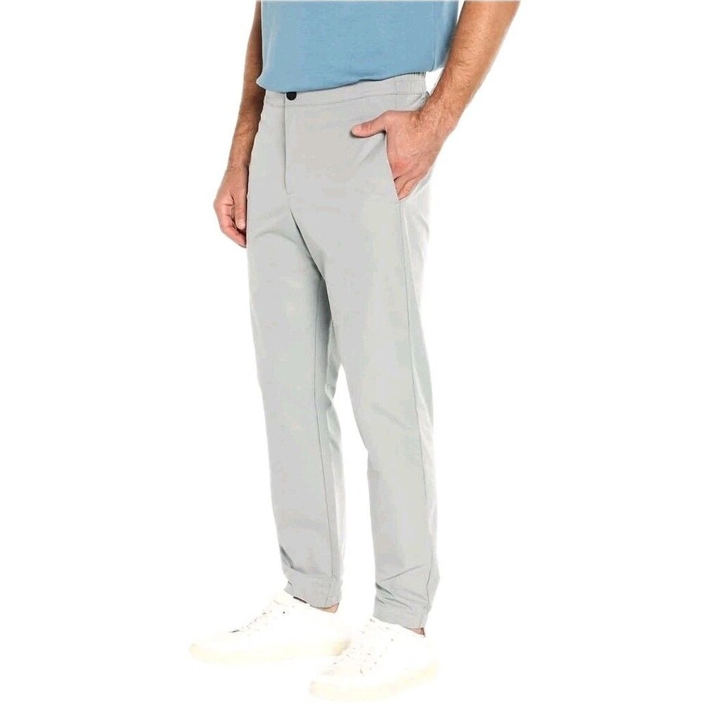 Banana Republic Mens Motion Tech Hybrid Pants Slim Fit Light Grey Size 32 DEFECT